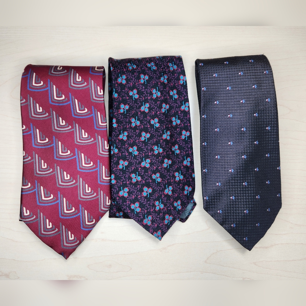 Christian Dior Vintage All Silk Ties Lot of 3